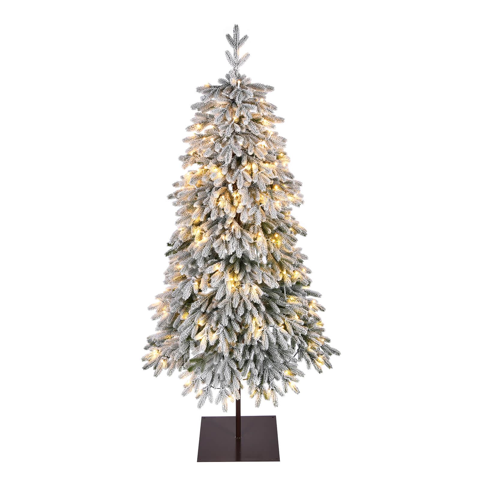 Creative Christmas Tree Pre-lit Snow-Flocked Christmas Tree, Artificial Snow Pine, PVC Material Decorated Christmas Tree