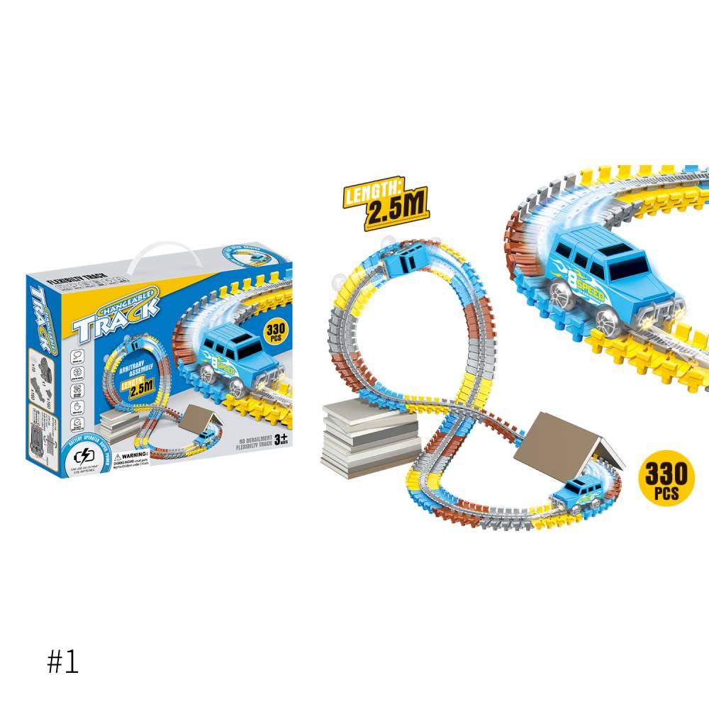 Carro de carris multifunções Divertimento de engenharia Pista de corrida Brinquedos DIY Brinquedos Pista de carrinhos Melhorar a criatividade das crianças Habilidades práticas