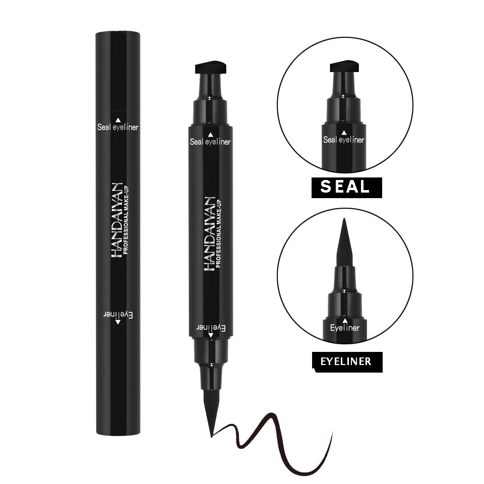 HANDAIYAN Dual-ended Black Eyeliner Pen - Waterproof Long-lasting Makeup Eyeliner Pen