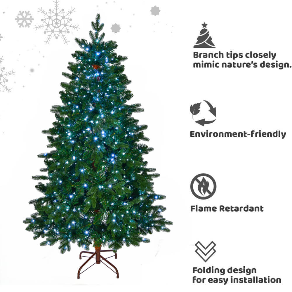 Christmas Tree | Pre-lit 6~7FT Spruce Tree PE+PVC | Artificial Tree