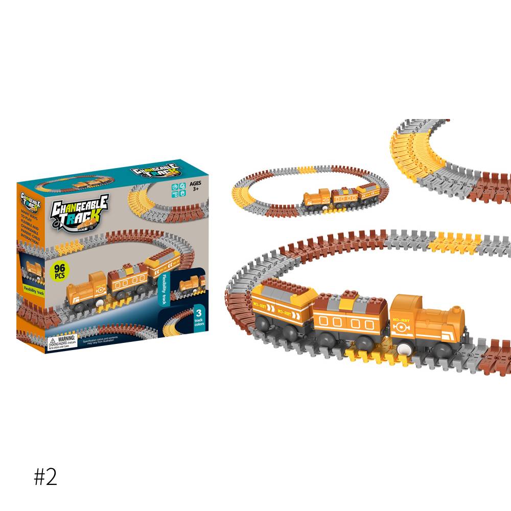 Voiture sur rails multifonctionnelle Jouets de course mécanique amusants Jouets de bricolage Voiture sur rails Améliorer la créativité et les compétences pratiques des enfants