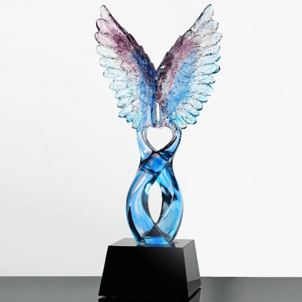 Premium Custom Crystal Glass Company Trophy - Artistic Achievement Awards Trophy, Personalized with Logo and Name Engraving