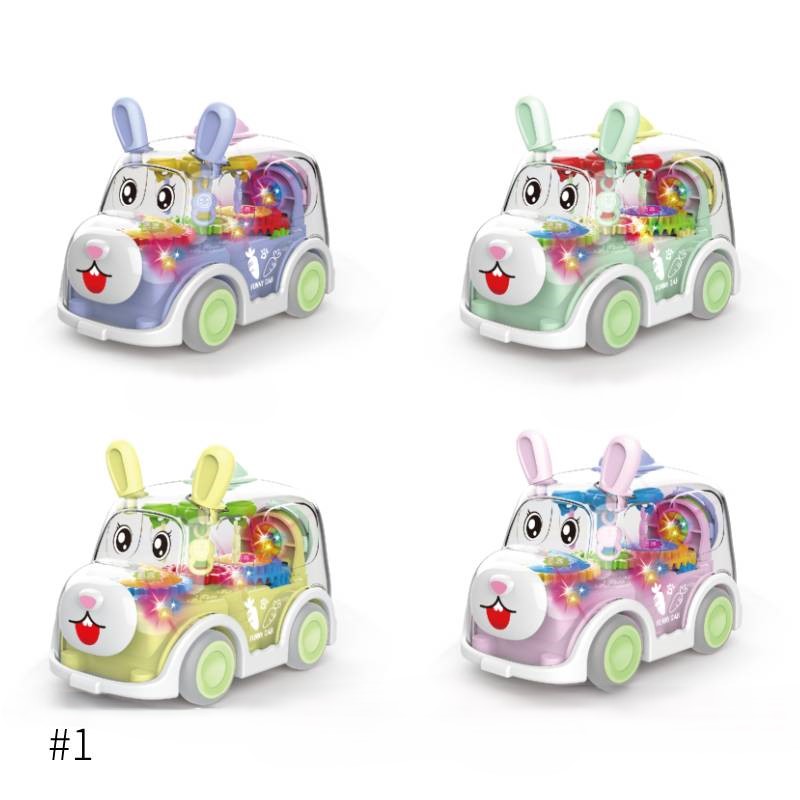 Animal Gear Bus Toy Car - Cartoon Rabbit, Puppy, and Hamburger Truck Design, Fun Children's Toy wholesale