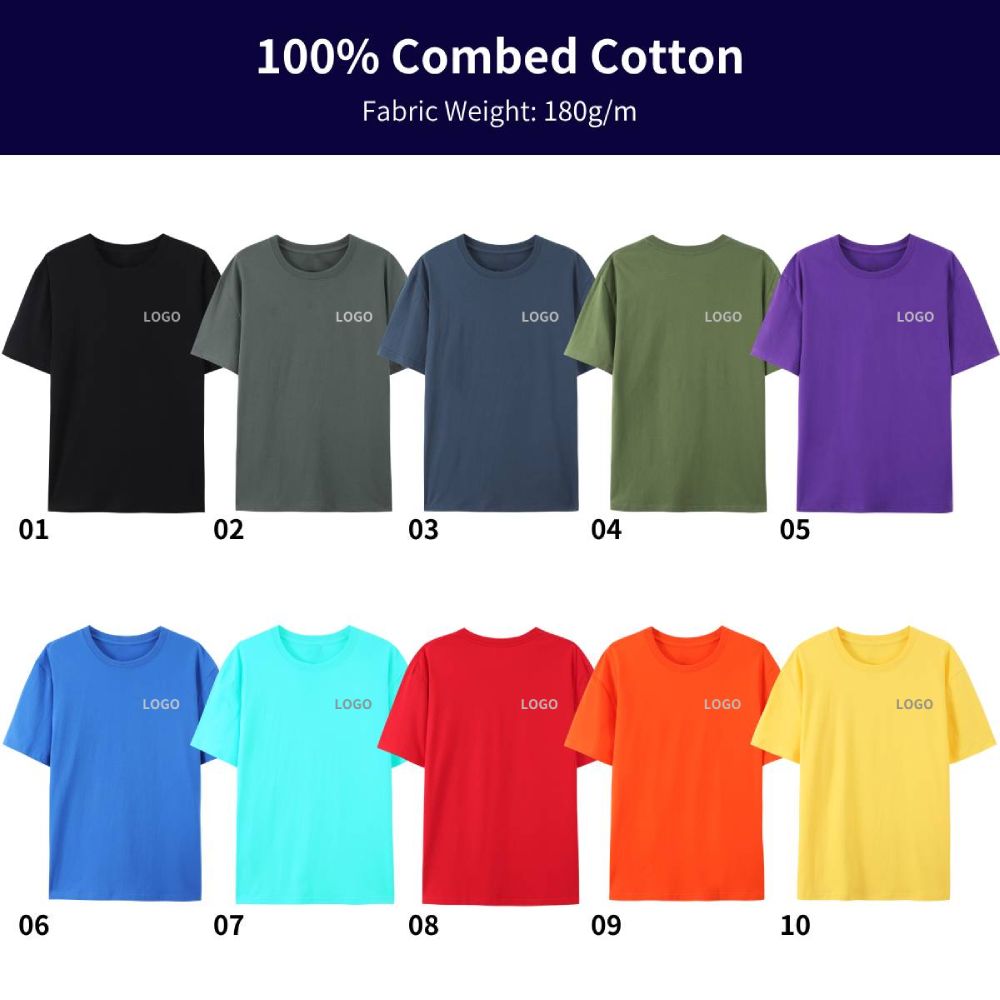 Combed Cotton Fitted T-Shirt, Short-Sleeve Shirt, Custom Logo, Patterns, Slogans on the Chest. Corporate Workwear, Culture