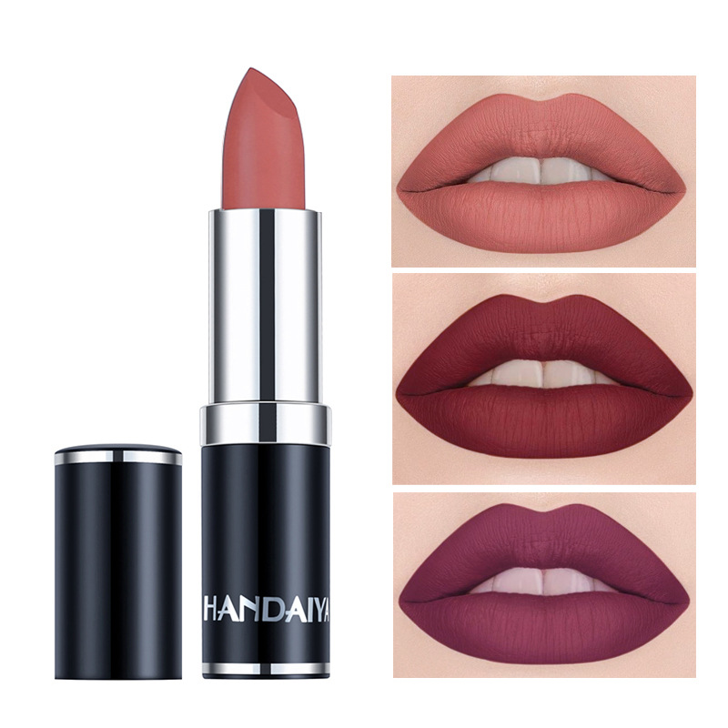 HANDAIYAN Velvet Matte 12-Color Creamy Lipstick - Long-lasting, Non-fading - Single Pack