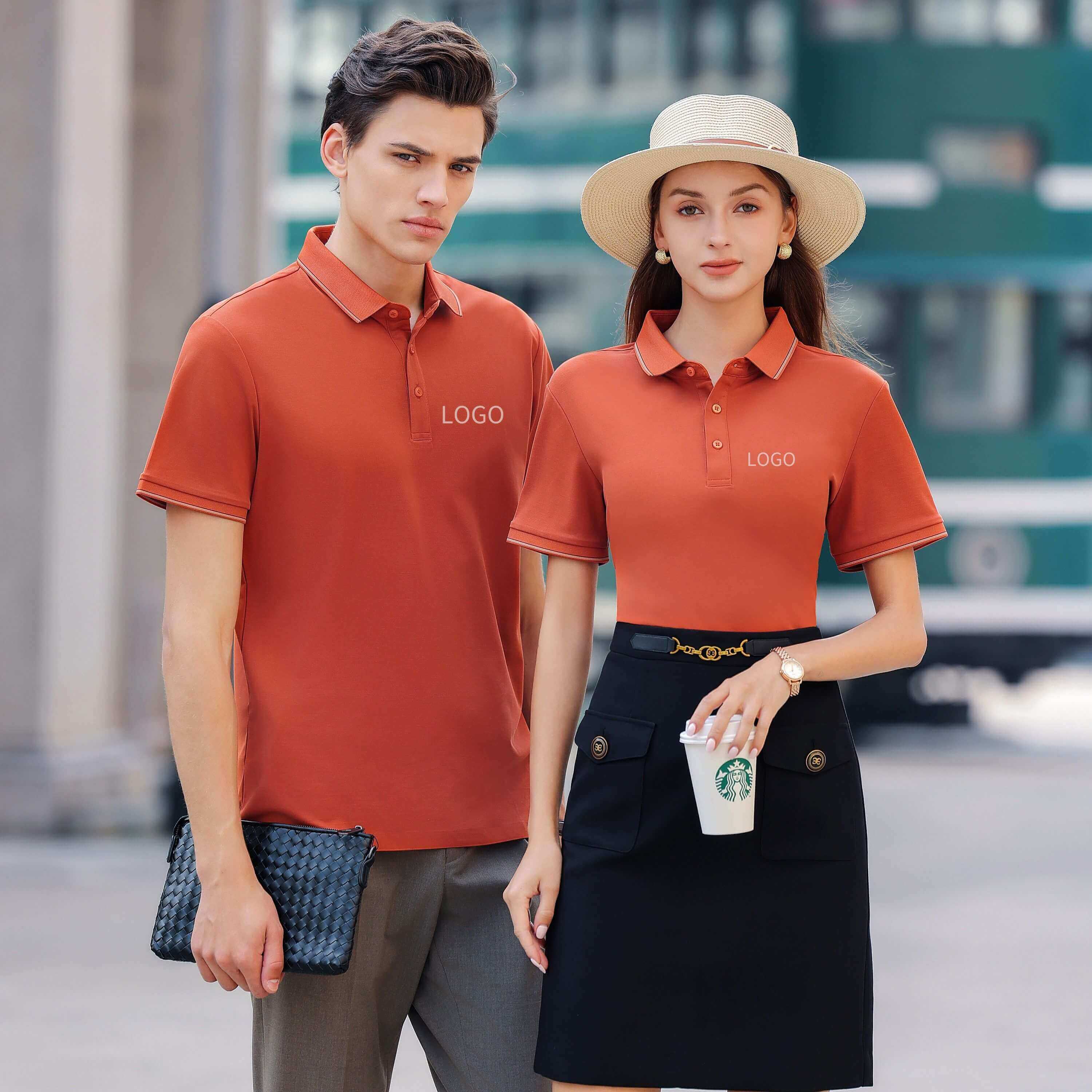 Polo à col coloré, T-shirt décontracté à manches courtes, Unisexe à manches courtes, Modal Apparel, Logo et texte personnalisables