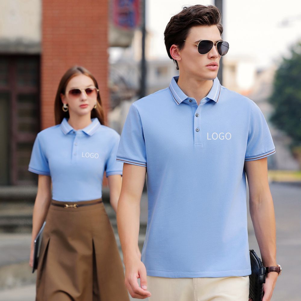 Polo Business Color-Blocked cu guler coborât, tricou casual cu mânecă scurtă, Unisex cu mânecă scurtă, logo și text personalizabile