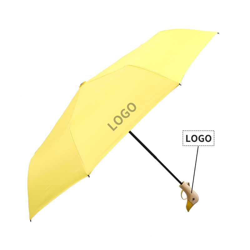 Parapluie Personnalisé | Enfants, Poignée en Bois avec Dessin Animé Personnalisé avec Logo | Client Gifts