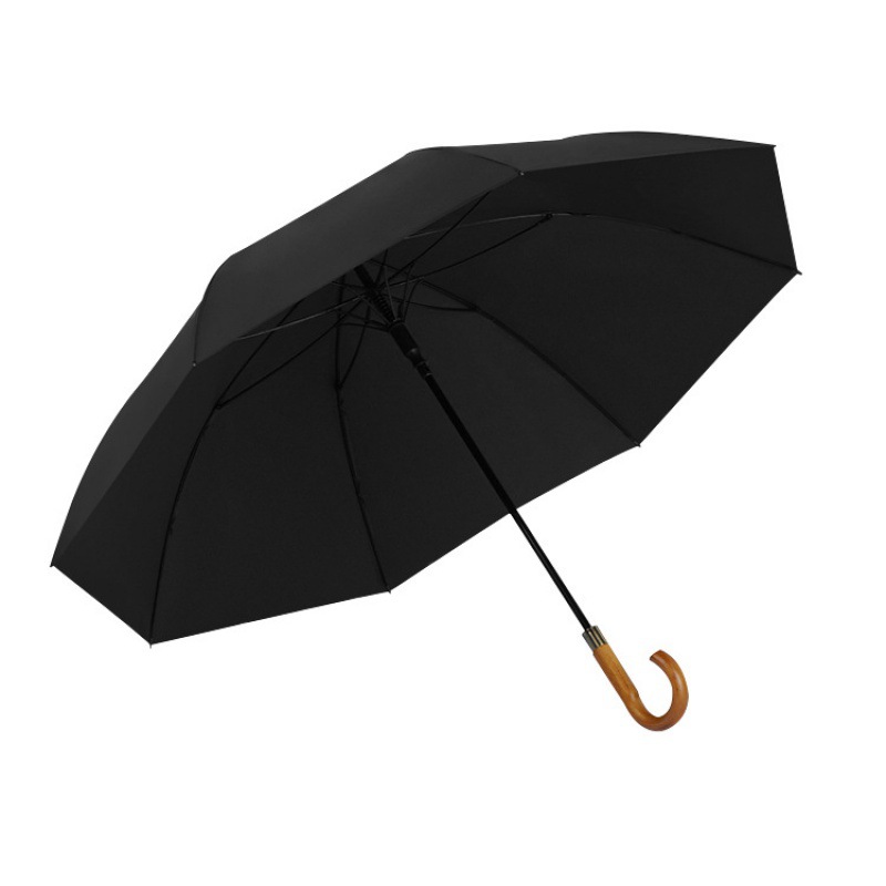 Branded Umbrellas Custom | 27" Classic Vintage Solid Wood Handle, Custom Logo | Promotional Umbrella