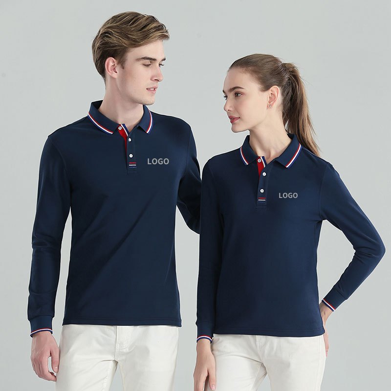 Polo | Manica Lunga, Felpa, 75% Cotone + 25% Fibra di Poliamide | Abbigliamento di Marca Personalizzato